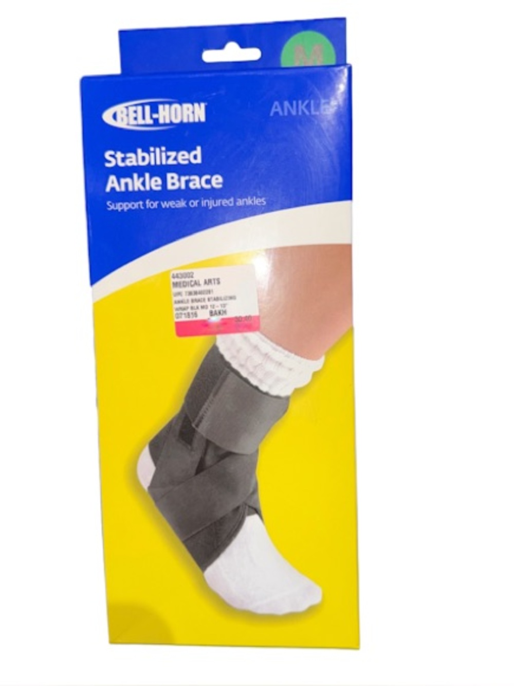 Bell-Horn Stabilized Ankle Brace - Black
Size: Medium 12”-13”